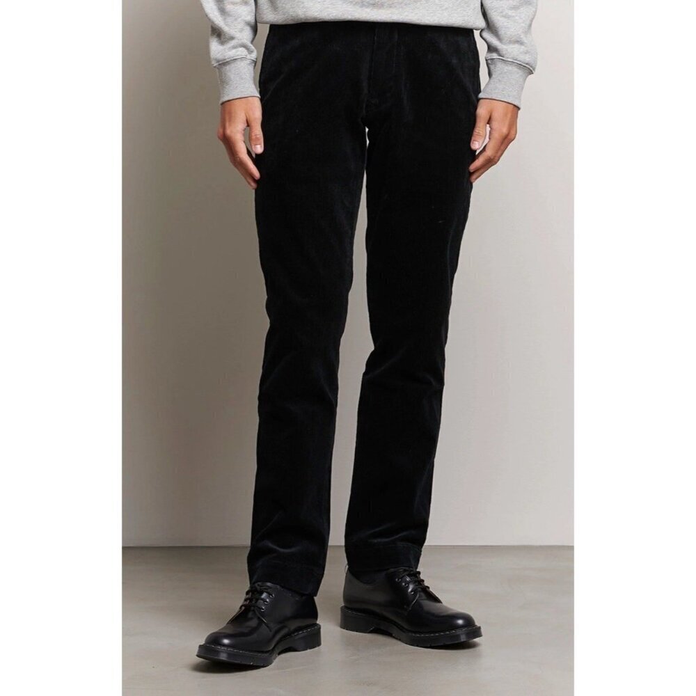 NEW! Polo Ralph Lauren Corduroy Straight Leg Trouser Pants Black Youth Boys 16